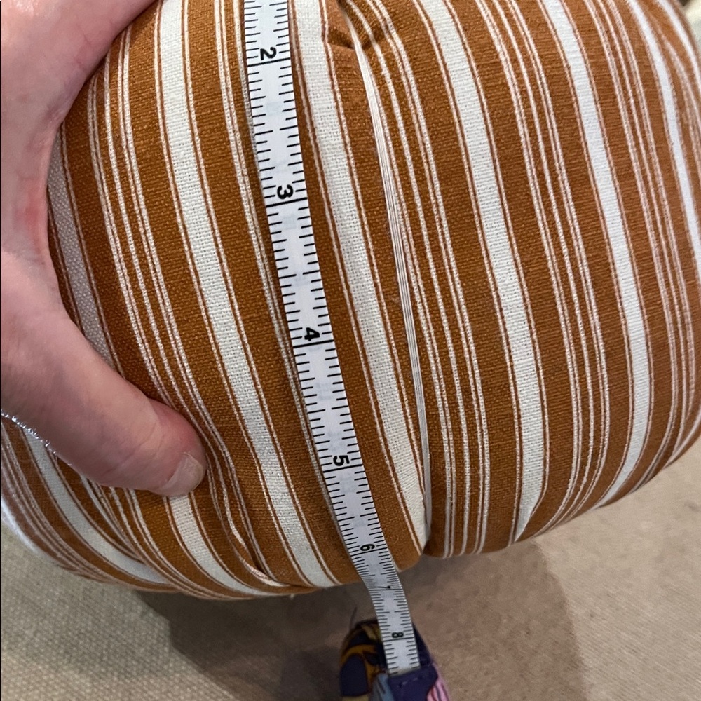 Orange Striped Fabric Pumpkin/NWT/XL - Picture 6 of 7
